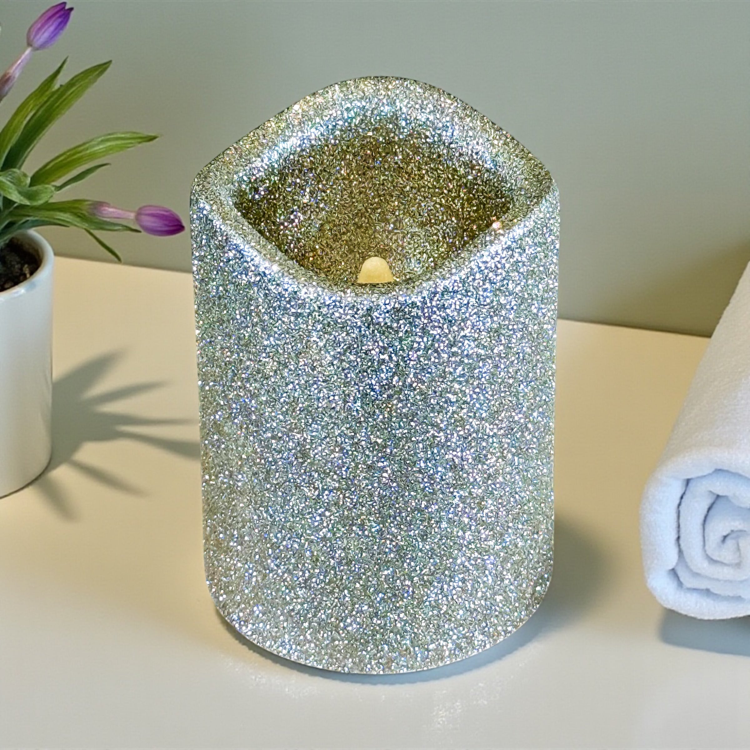 Glitter Candle - Flameless Small